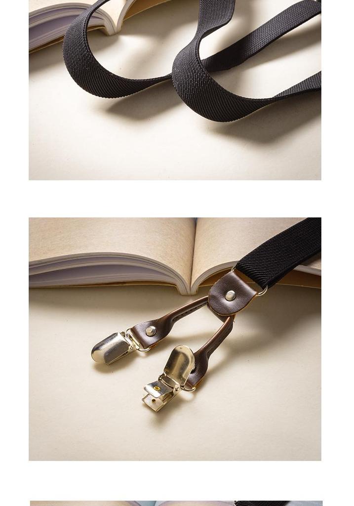 Vintage Elastic Unisex Suspenders with Non-slip Shoulder Straps for Men