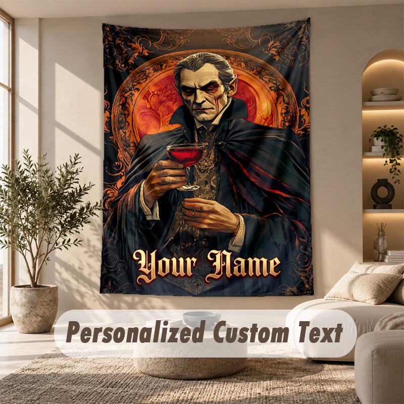 Tapestry Custom Name Text, Wall Hanging Tapestry Home Room DecorDracula