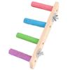 4/6/8 Steps Parrot Climbing Ladder Toy, Multifunctional Grinding Perch Swing for Parakeet Hamster Cage Interactive Pet Accessory