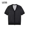 LESS Women's Short Sleeve Short Cardigan