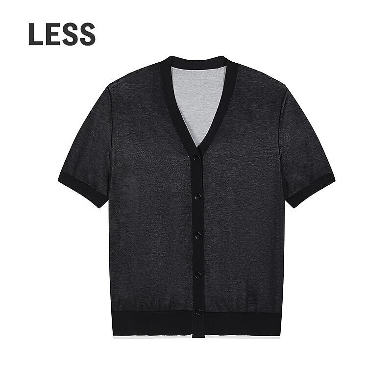 LESS Women's Short Sleeve Short Cardigan