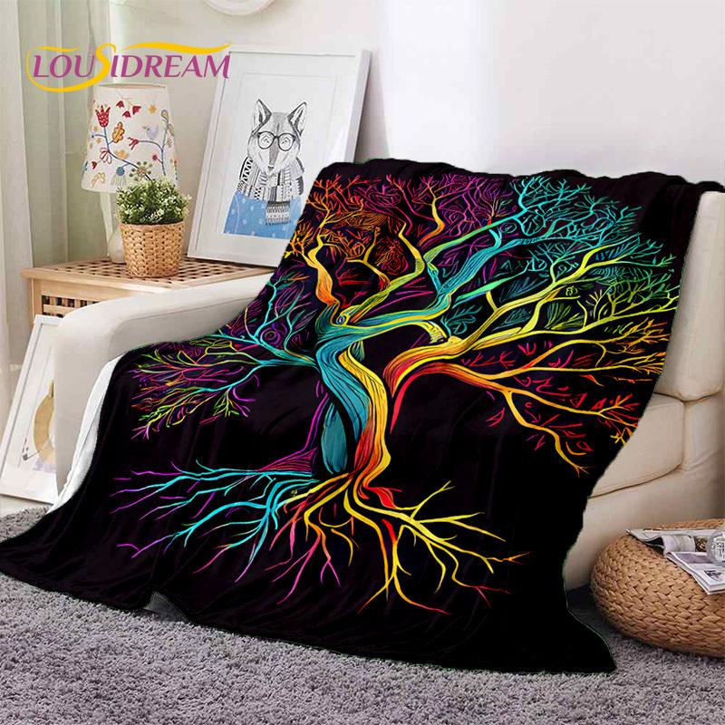 Tree of Life Nature Viking Yggdrasil Norse Soft Flannel Blankets,Throw Blanket Comfortable Blanket for Picnic Beds Home Bedroom