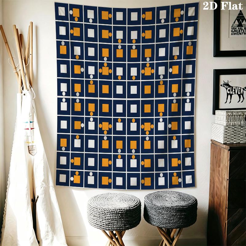 Simple Geometry Wall Tapestry Aesthetic Wall Hanging Printed Fabric Blanket Decorative Tapestries for Bedroom Living Room Home Decor