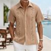 Fashion Casual Holiday Beach Shirt 3D Simple Ethnic Pattern T-shirt Retro Short Sleeve Street Vacation Outdoor Men's and Women's Shirt