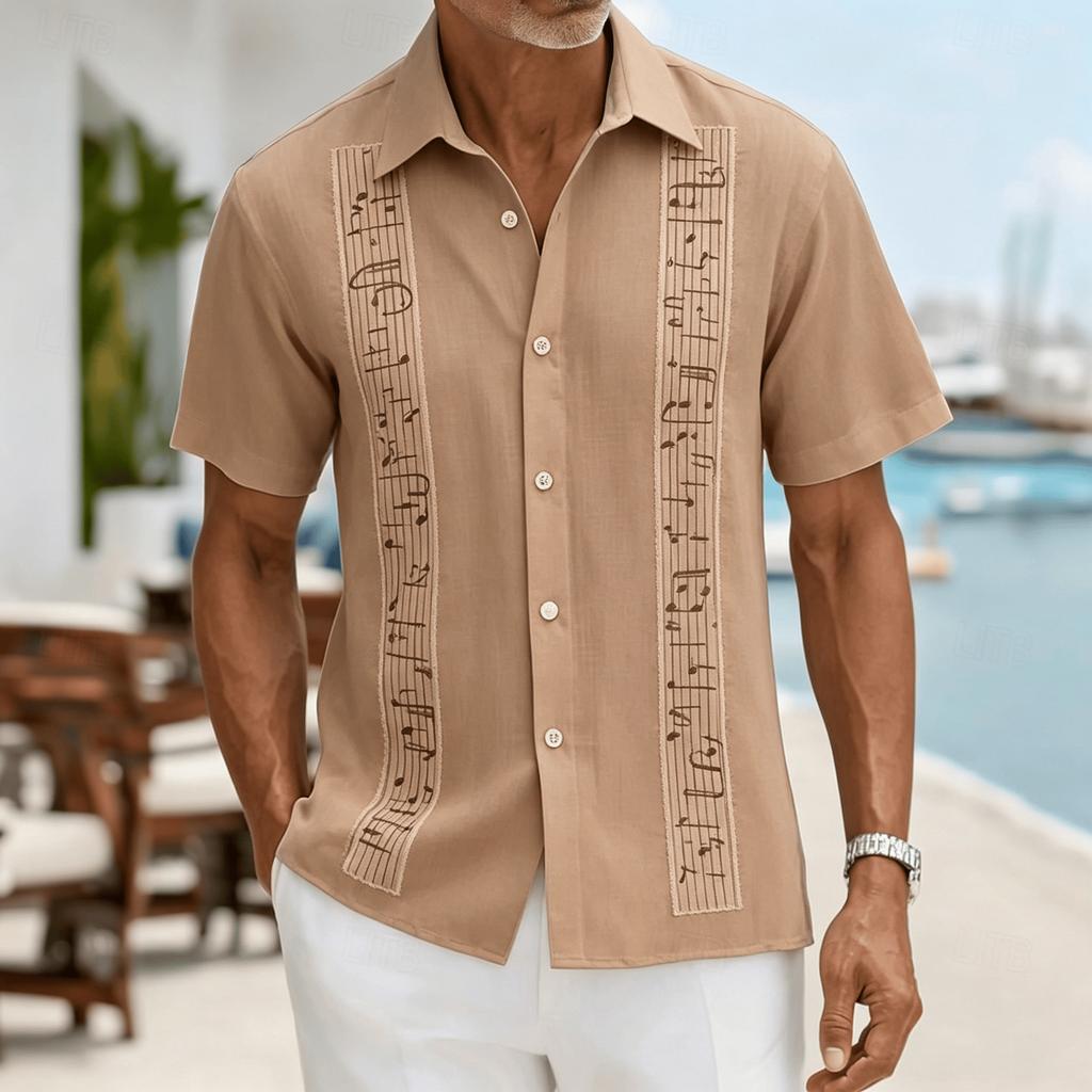 Fashion Casual Holiday Beach Shirt 3D Simple Ethnic Pattern T-shirt Retro Short Sleeve Street Vacation Outdoor Men's and Women's Shirt