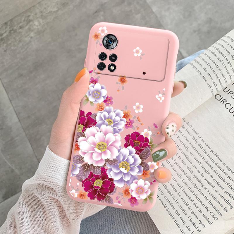 For Poco X4 Pro 5G M4Pro Cover Funda Vintage Flower Leave Protective Cover TPU Capa For Xiaomi Poco X4 Pocox4 X 4 M4 Pro Coque