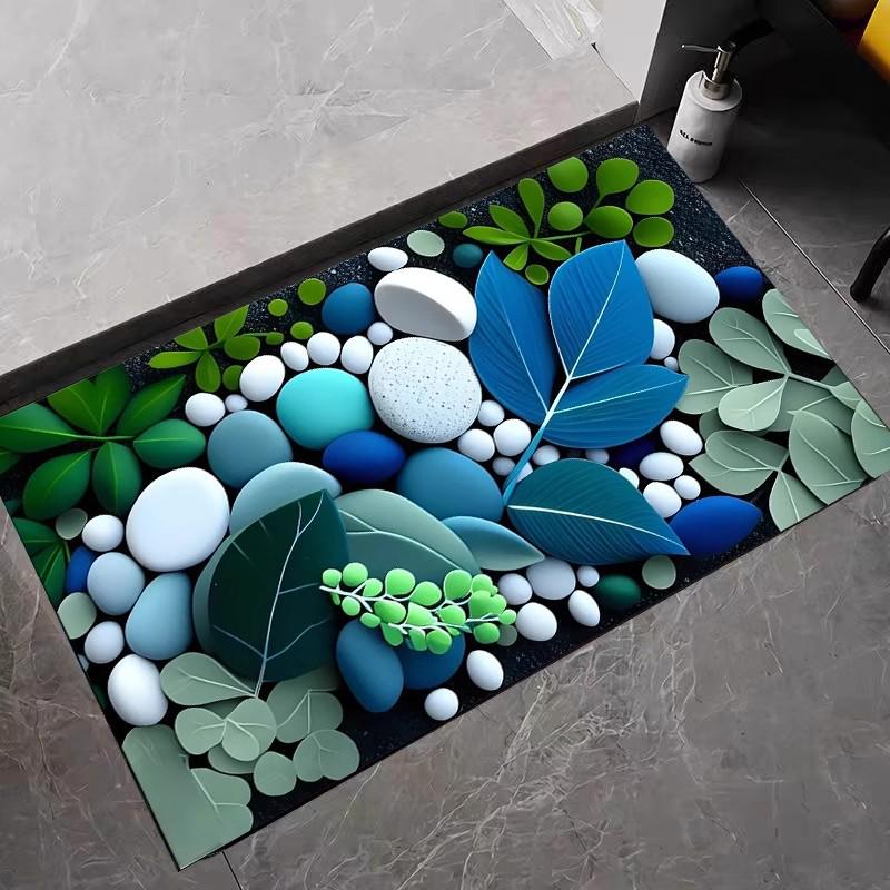 Luxuriöse 3D-Kiesel Diatomeenerde Fußmatte - Schnelltrocknend & Wasserabsorbierend für Eingang & Badezimmer