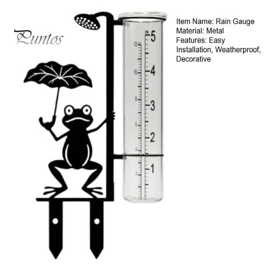 Rain Measurement Gauge Garden Frog Gauge, Metal Holding Umbrella Stake, Weatherproof Stake Decorative for Outdoor Yard Lawn Decor Backyard