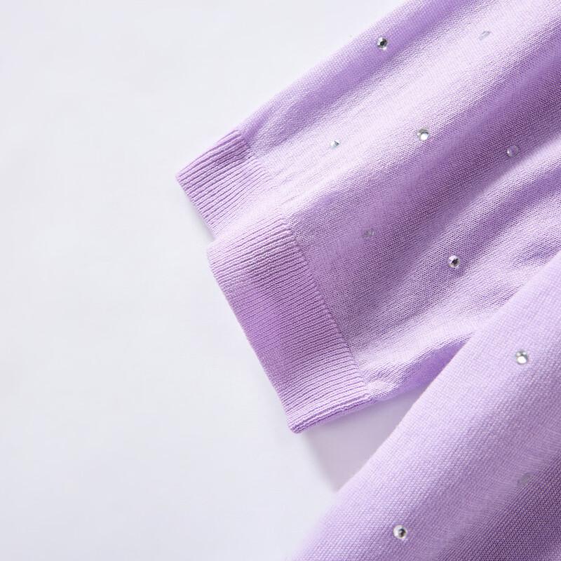 Damen Rhinestone Polo-Strick-T-Shirt mit Seidenmischung