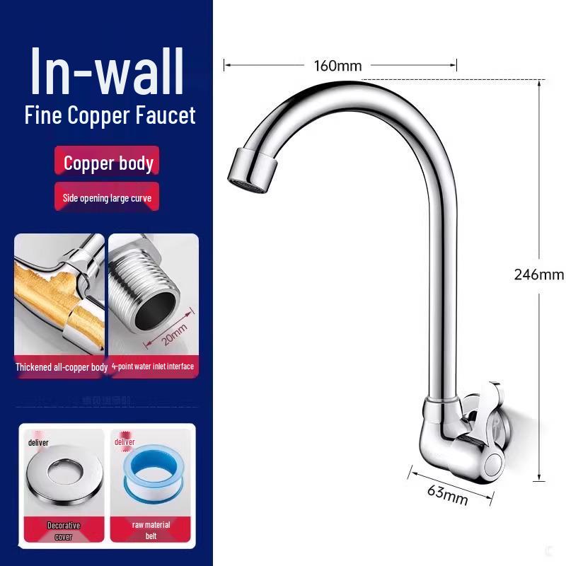 360° Rotatable Dual-Use Kitchen Faucet for Hot & Cold Water, Vegetable & Dishwashing Sink