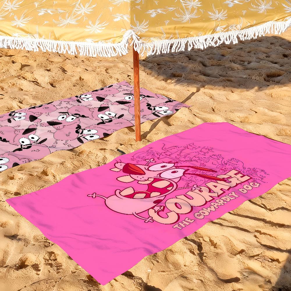 Funny C-Courage the C-Cowardly Towel Drying Bath Towel Applicable To Light Swimming Camping Yoga Beach Out