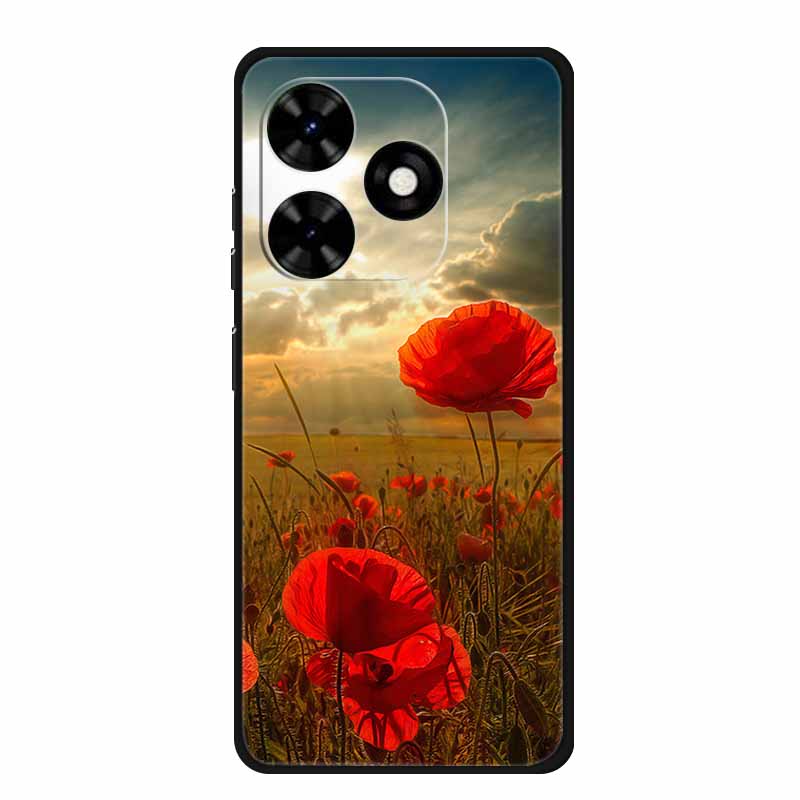 For Tecno Spark Go 2024 Case Luxury TPU Silicone Soft Back Cover Phone Cases for Tecno SparkGo 2024 BG6 Shockproof Flower Fundas