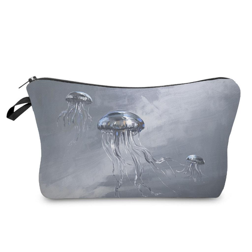 Sea Life Printed Cosmetic Bag, Travel Nail Polish Storage Bag, Classic Versatile Wash Bag