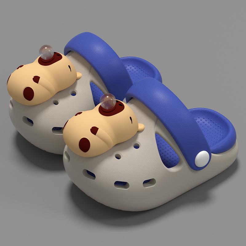 Bubble-blowing Capybara children s slippers, boys  clogs, new summer outdoor non-slip sandals for girls 13CM серый
