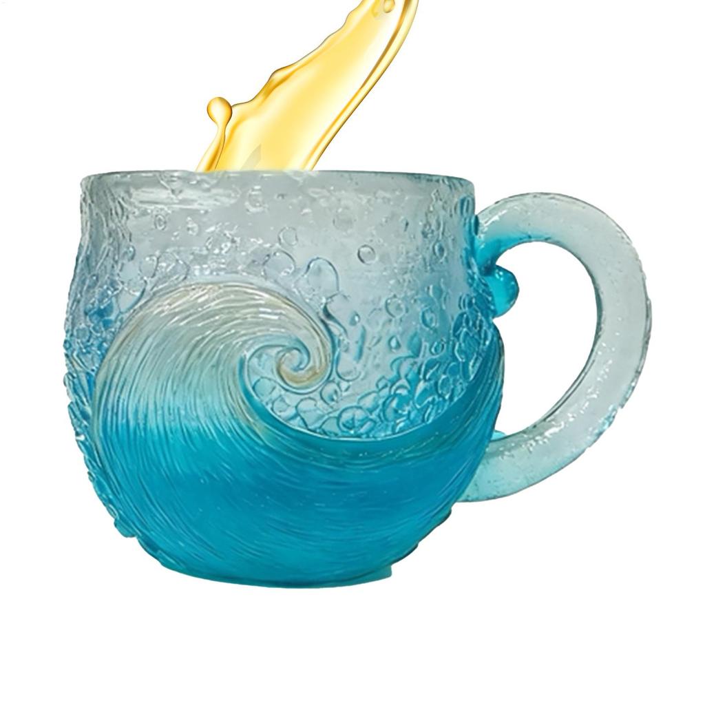 Beach Mug 12 Oz Sea Theme Water Tea Cup Coffee Resin Mug for Bar Kitchen Home Cafe Party Gathering Picnic