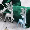 3D Christmas Deer Figures Ornament , 4 Plastic Tree Decorations with Reflective Finish and Sparkling Horns for Holiday Displays