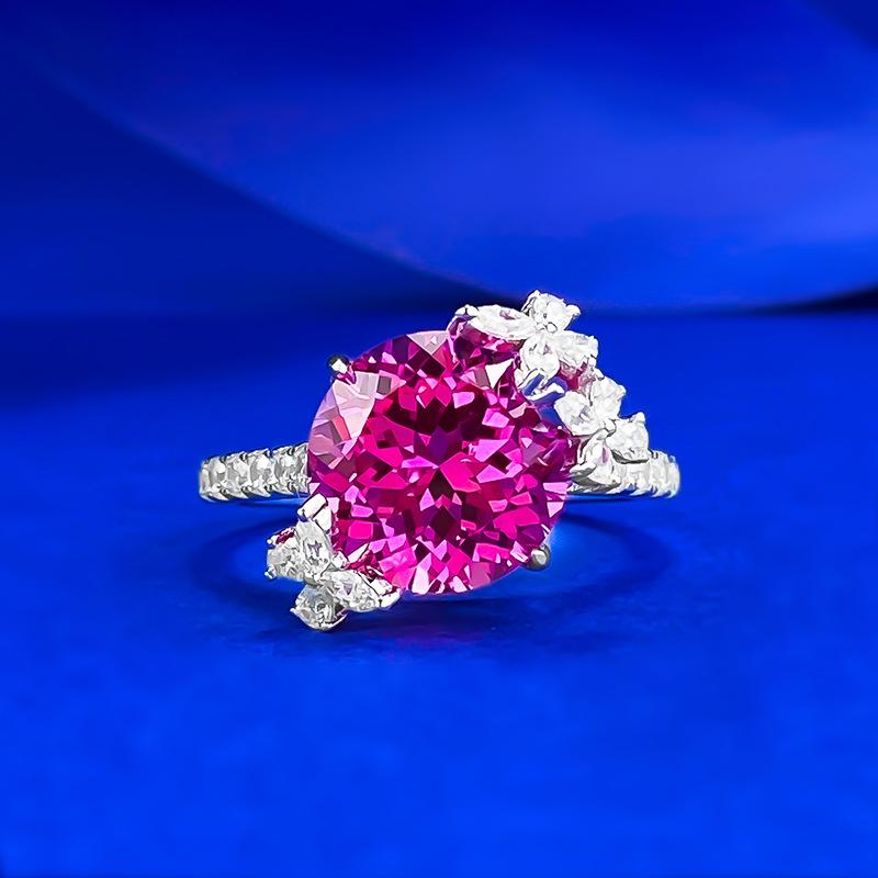 

Jewelry 10Mm Rose Red Lotus Cut Ring Butterfly Surround Minimalist Style Smart Shine No. 9