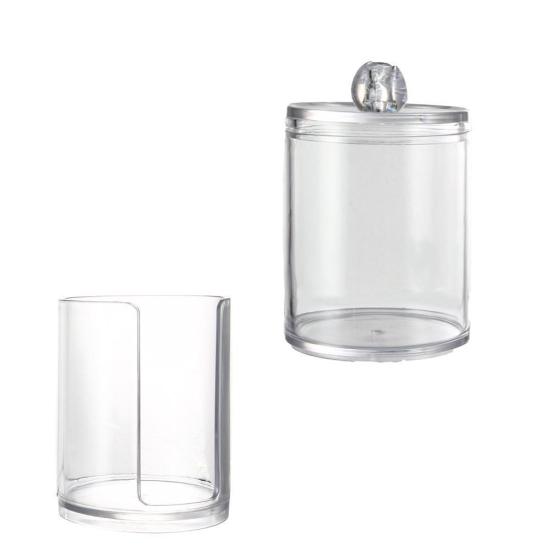 Makeup Organizer Case Cotton Pad Swab Creative Clear Plastic Storage Holder