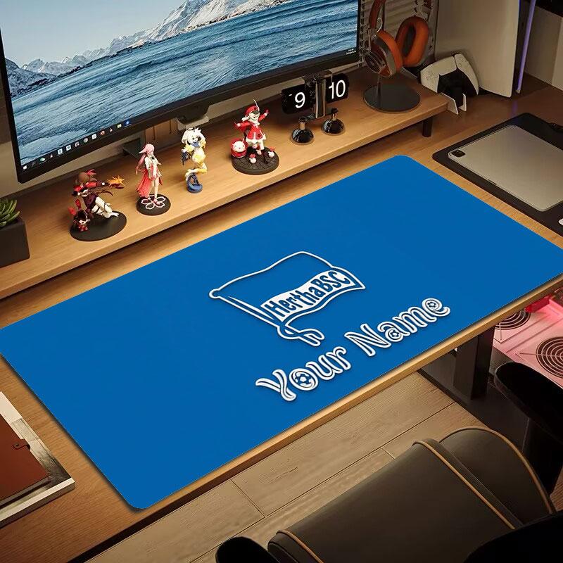 Hertha BSC Custom Name Large Size Mouse Pad Large Gaming Table Cushion Non-slip Laptop Tablet Big Mousepad XXL Mat Mini PC Playmat With Lock edge