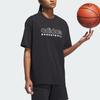 Adidas Letter Logo Print Loose Short Sleeve Basketball T-Shirt Women Tops Black IT9941