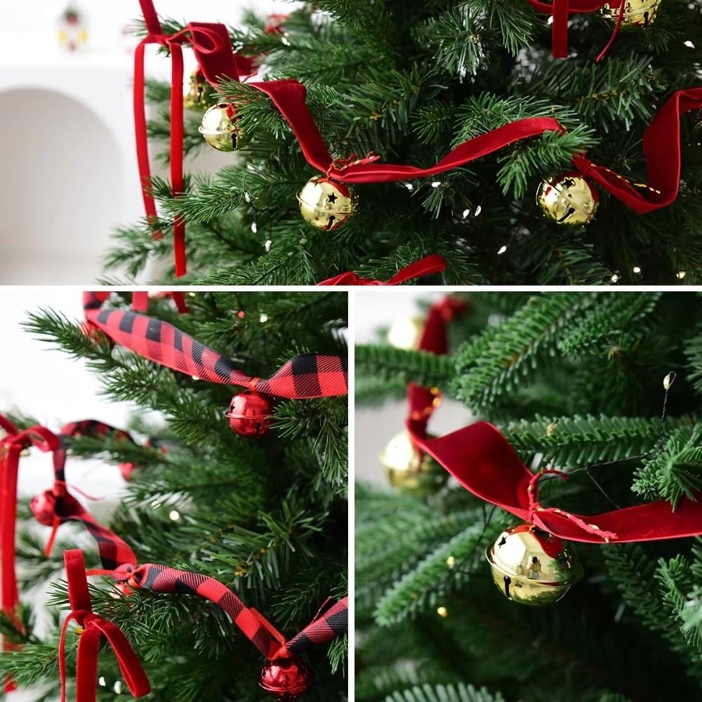 2.7m Ribbons Bell Pendant Iron Bell Xmas Tree Hanging Bells New Christmas Velvet Bell Strings