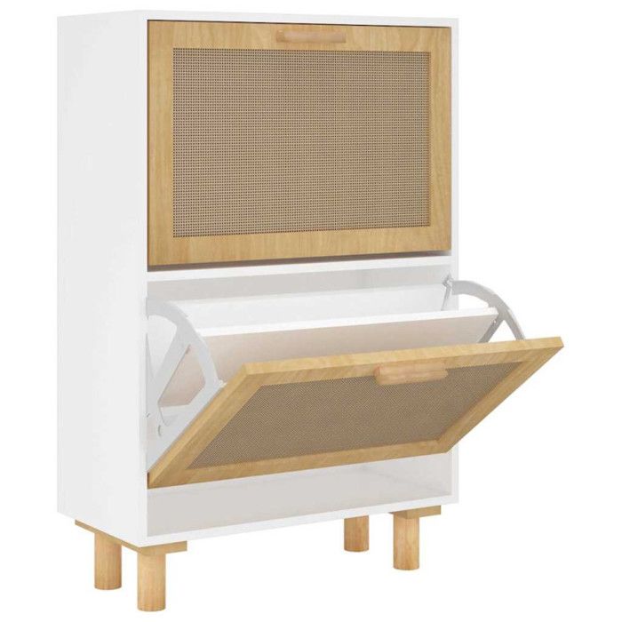 VidaXL Shoe Cabinet Shoe Organizer Storage Furniture Entrance Hall Living Room White 52x25x80 Cm Wood 345645