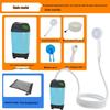 Electric Camping Shower Set with Rechargeable Pump and Water Bag.