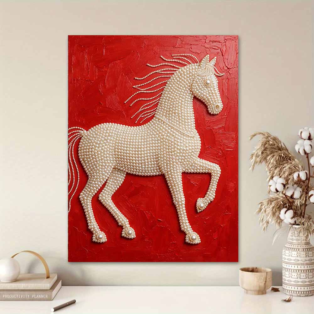 5D DIY Pearl Diamond Painting Kit Majestic Horse Full Drill Embroidery Mosaic Art Home Wall Decor Gift
