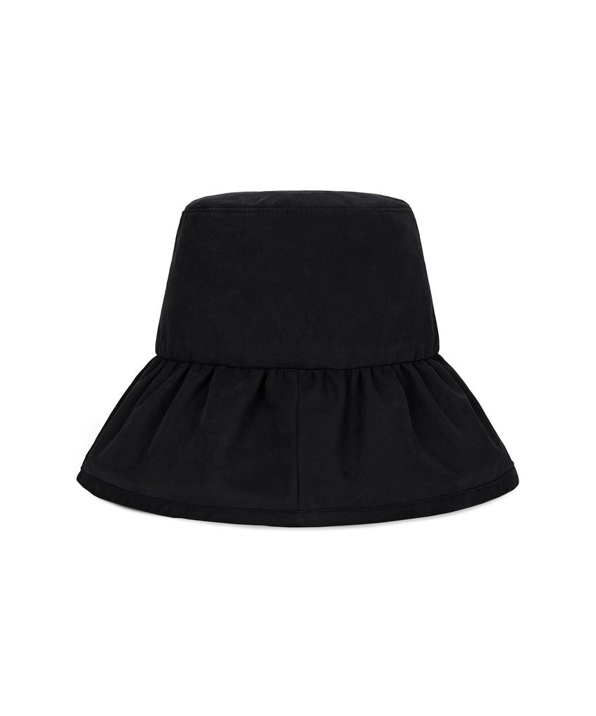 Bajal Metal Tip Shirred Bucket Hat Black