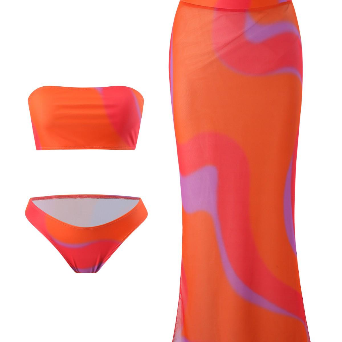 

European & American Sexy Bikini Three-Piece Swimsuit Set S