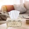 Gold Plated Tissue Box Retro Colorful Acrylic Material Tissue Holder Compact Size Napkin Organizer Desktop Home Decor