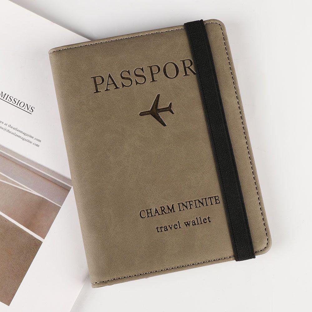 RFID Leather Passport Bag Wallet Multi-function Document Package Portable Travel Ultra-thin Passport Holder