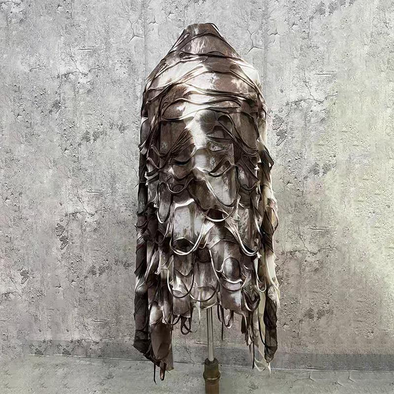 

50*160cm Tie Dyed Cut-flower Texture Jacquard Irregular Fabric Creative Retro DIY Clothing Designer Fabric 50X160cm
