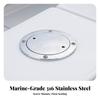 Easy to Install Boat Deck Plate | Polished Stainless Steel, PreDrilled Screw Holes 3 Inch