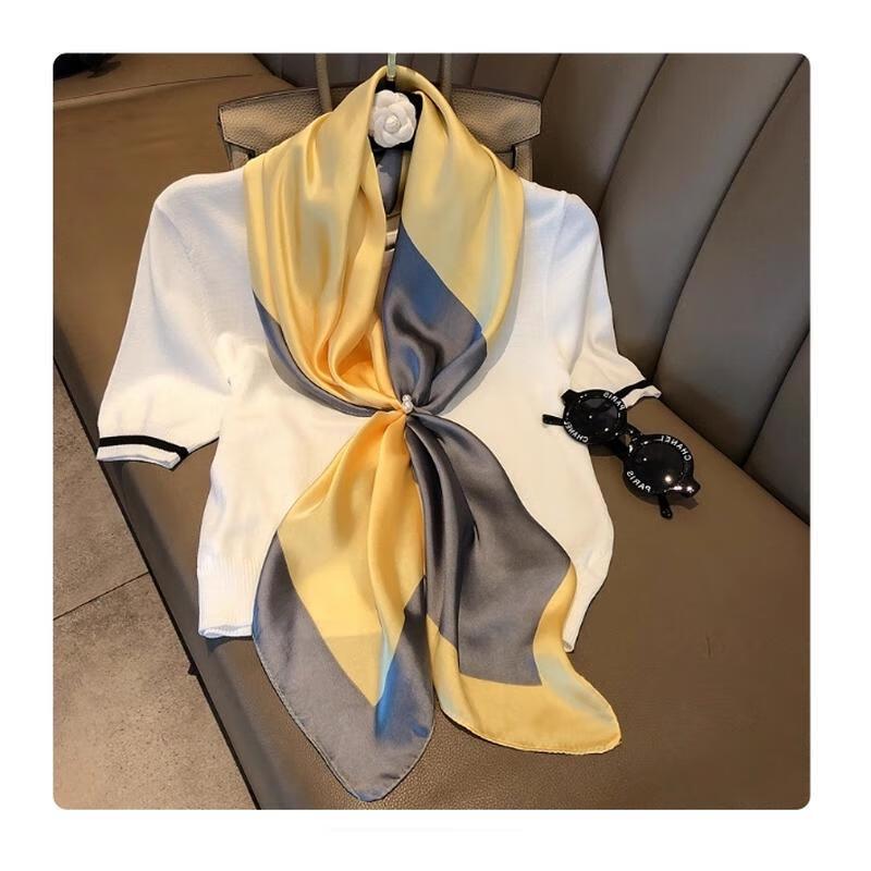 HANDUNYOU Французский Квадратный Шарф в Полоску в Стиле OL