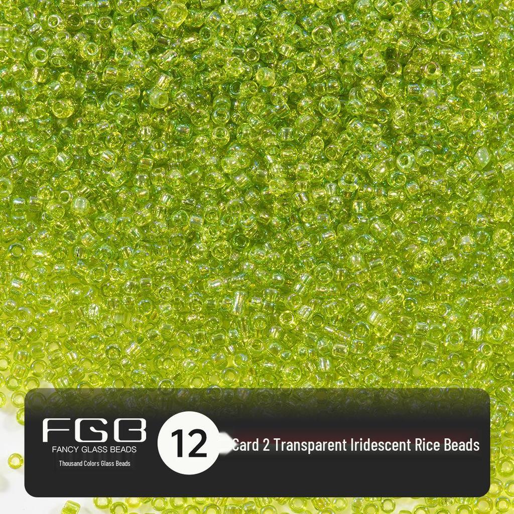 FGB Transparente Irisierende 2mm Runde Glasperlen für DIY Schmuck