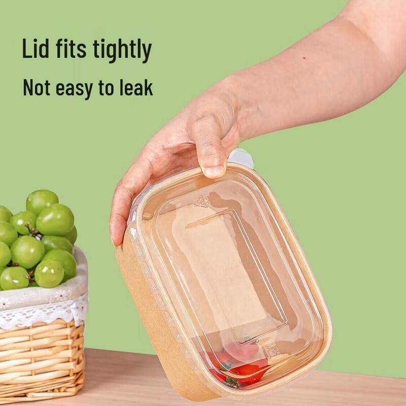 

Temeiju Disposable Kraft Paper Takeout Boxes with Lids, 100-Pack
