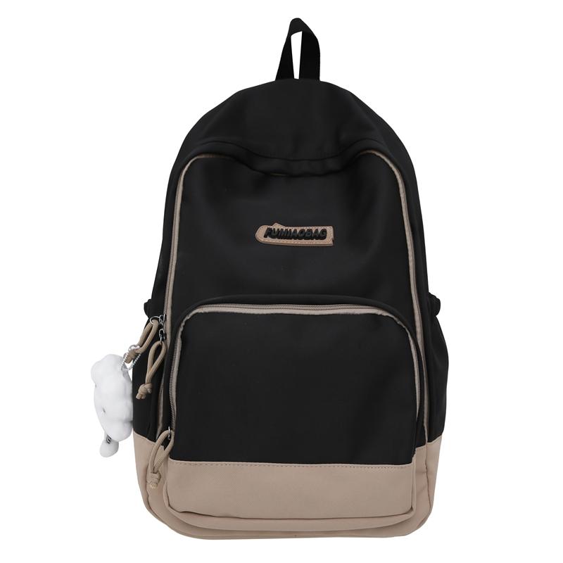 Lightweight Large Capacity Student Schoolbag Women Color Block Backpack