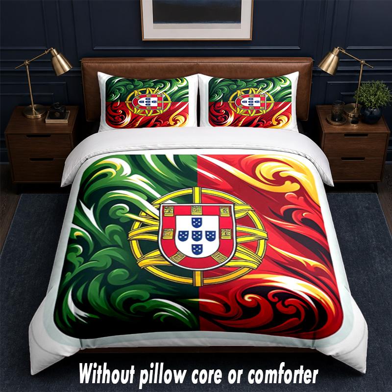 Portugal Design Bed Bedding Set 1 Duvet Cover + 2 Pillowcases Soft Breathable Household Bed Linens