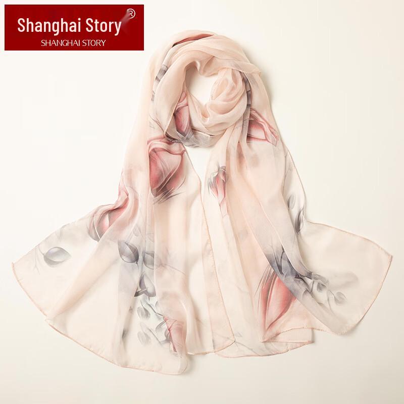 Shanghai Story Women's 100% Mulberry Silk Chiffon Scarf