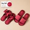Luxurious Red Wedding Slippers: Festive Indoor Dowry Summer Shoes for Couples