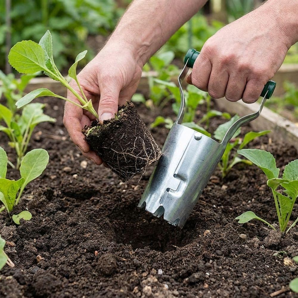 Handheld Seedling Transplanting Cylinder Plastic Handle Vegetable Planter Planting Machine Efficient Seeder Excavator