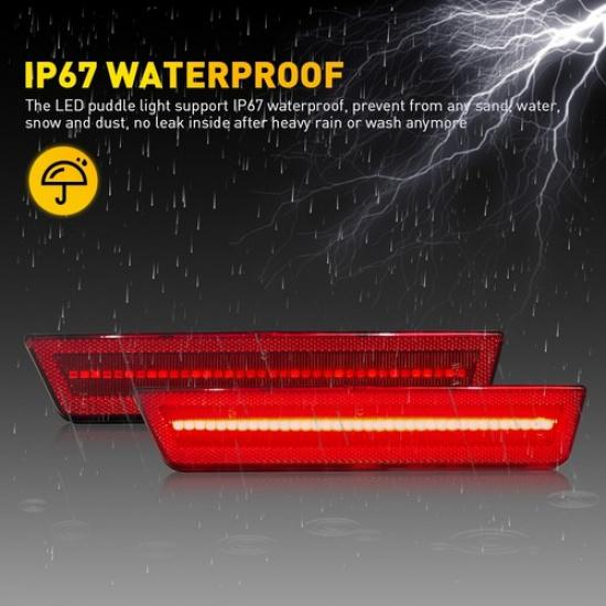 For 2008-14 Dodge 11-14 Charger Challenger LED Rear Red Bumper Marker Side Light