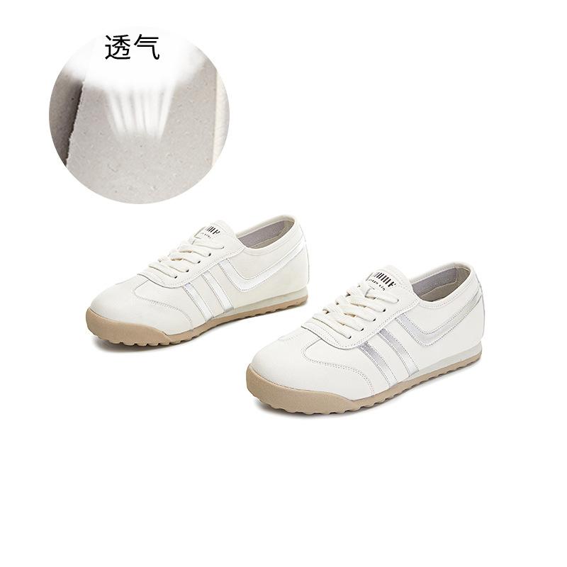 Genuine Leather Forrest Gump Shoes 2025 Spring New Flat-soled Sports Shoes Women's Casual Versatile Women's Shoes Trend Daily White Shoes
