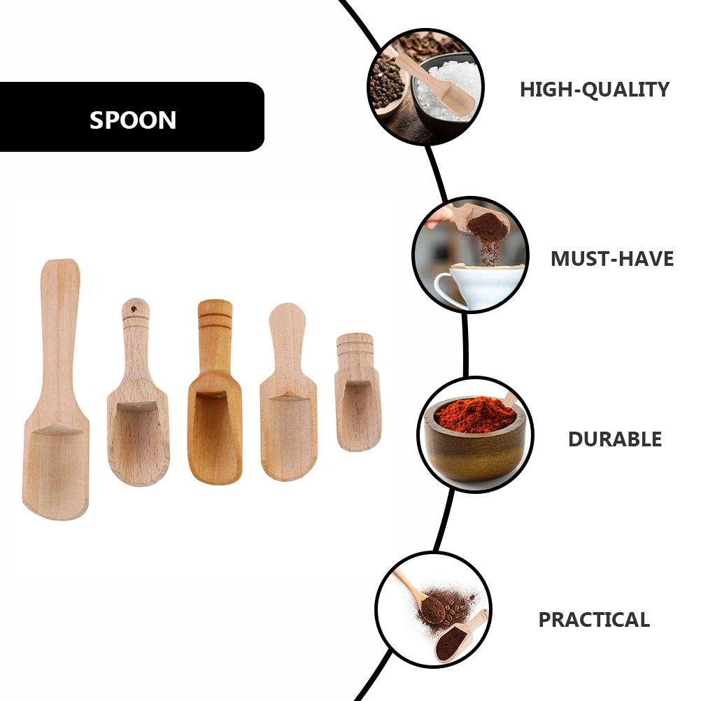 10 Pcs Small Wooden Scoop Bath Salt Seasoning Spoon Tea Small Salt Spoon Coffee Flour Candy Spoon Kitchen Tool Eco Friendly