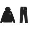Mens Oversized Hoodie Jogger Set With Heart Print Cotton Fleece Tracksuit Casual Streetwear