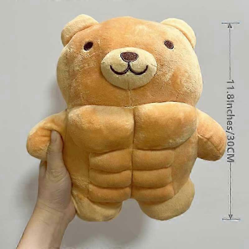 Cute Muscle Body Teddy Bear Plush Toys Stuffed Animal Boyfriend Huggable Pillow Chair Cushion Birthday Holiday Gift For Boy Girl 25-26