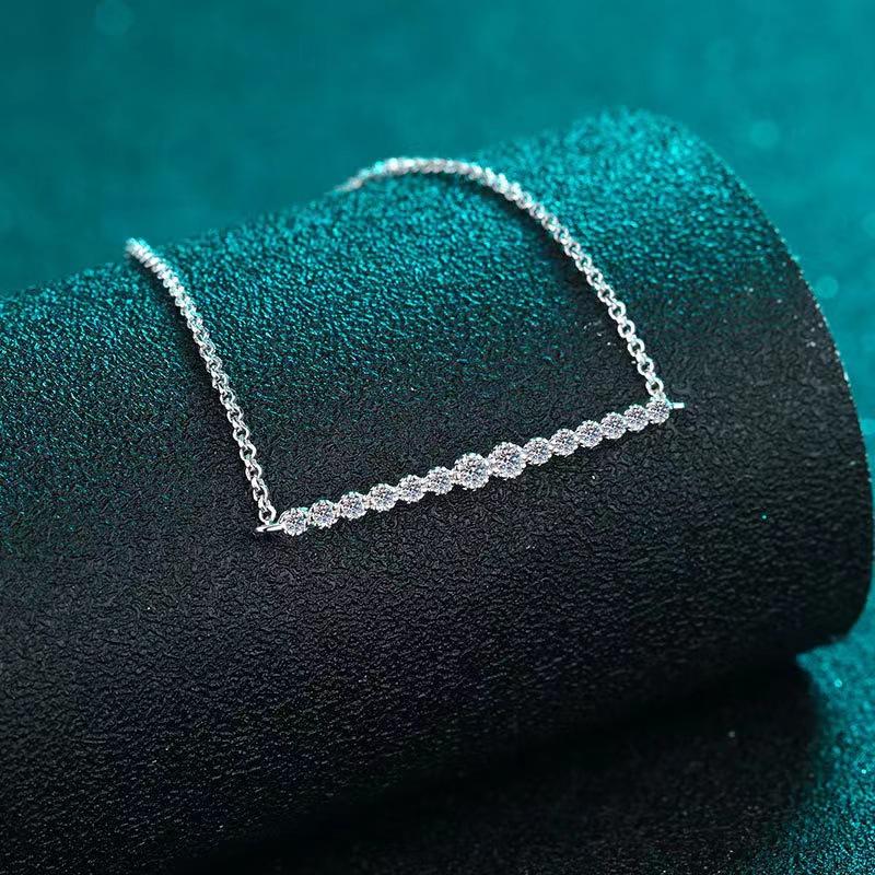 

Браслет Smile из стерлингового серебра 925 пробы с муассанитом и шампанским золотом, универсальный, женский, высокого класса, в стиле Ins, модные, нишевые ювелирные изделия 925 silver