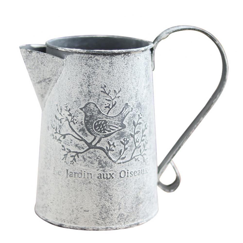 Empty Dried Flower Vase Birds Iron Container Container Iron Art Bucket  Home