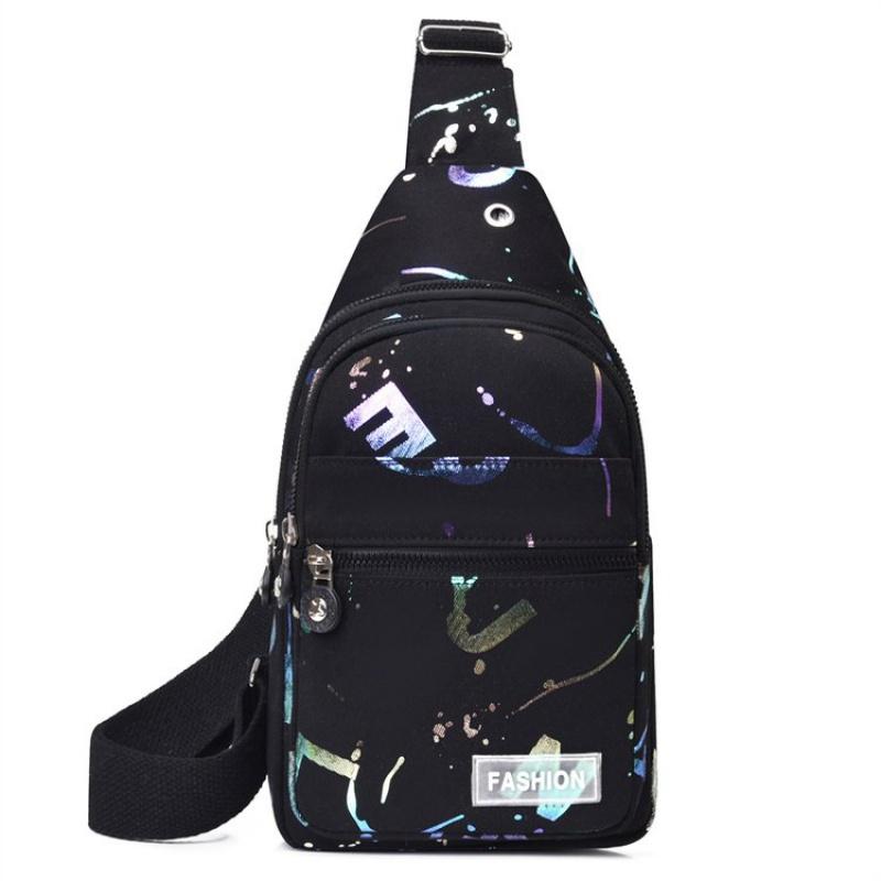 Women'S Chest Bags Geometric Print Oxford Cloth Casual Crossbody Bag Sports Travel Outdoor Chest Shoulder Bags